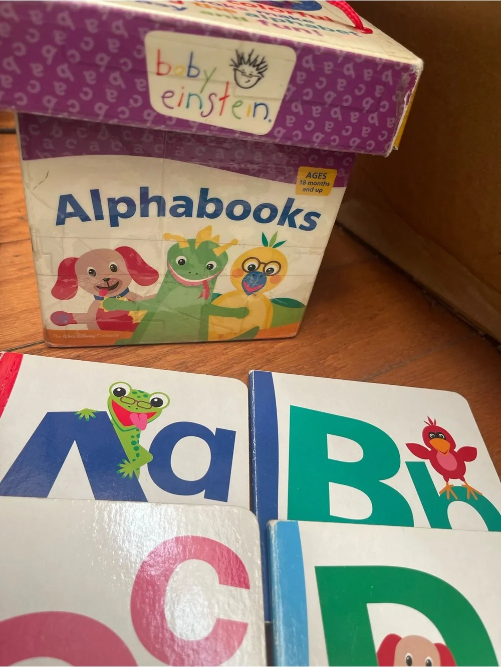 Disney Baby Einstein Alphabooks Board Book Set - Blue, Green, Pink, Teal
